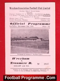 Wrexham v Tranmere Rovers 1958