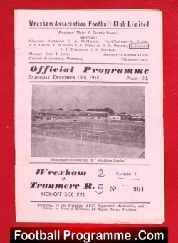 Wrexham v Tranmere Rovers 1958