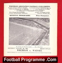 Wrexham v Walsall 1964 - football programme