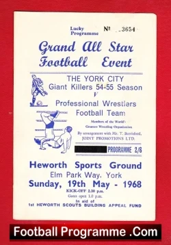 York City v Professional Wrestlers 1968 Multi Autographed SIGNED - signed programme