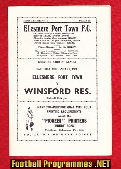 Ellesmere Port Town v Winsford United 1961 – Cheshire League