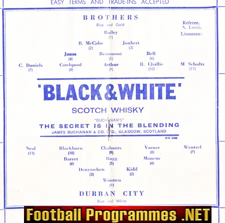 Brothers v Durban City 1965 - South Africa Football