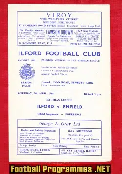 Ilford v Enfield 1968 - Official Football Programme
