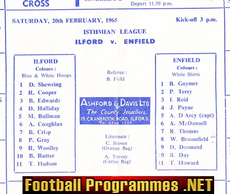 Ilford v Enfield 1965