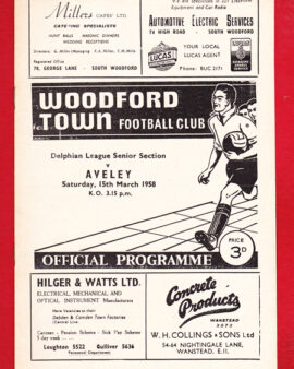 Woodford Town v Aveley 1958