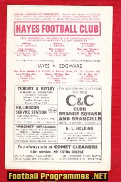 Hayes v Edgware Town 1964