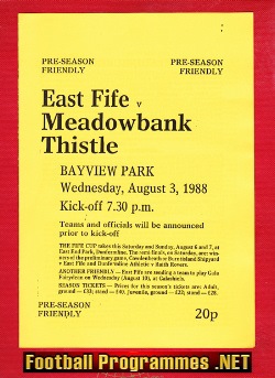 East Fife v Meadowbank Thistle 1988 – Pre Season Friendly