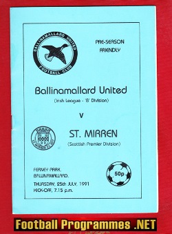Ballinamallard United v St Mirren 1991 – Ireland Irish Friendly