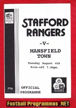 Stafford Rangers v Mansfield Town 1992 – Pre Season Friendly