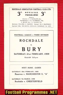 Rochdale v Bury 1959