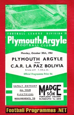 Plymouth Argyle v Car La Paz Bolivia 1961