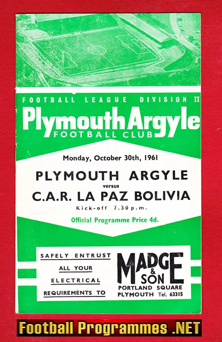 Plymouth Argyle v Car La Paz Bolivia 1961