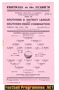 Southend District v Essex District 1953 – Romford Cup Final