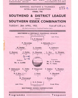 Southend District v Essex District 1953 – Romford Cup Final