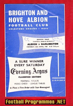 Brighton Hove Albion v Darlington 1965