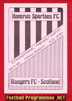 Hamrun Spartans v Glasgow Rangers 1985 - Marsa Stadium Malta