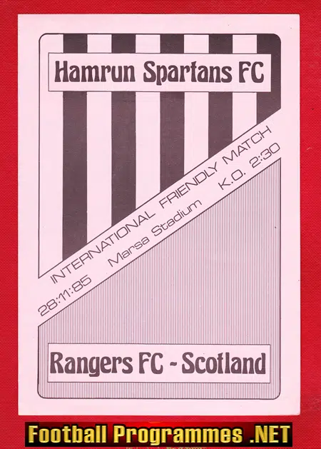 Hamrun Spartans v Glasgow Rangers 1985 – Marsa Stadium Malta