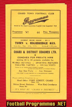 Chard Town v Highbridge Town 1949 – Somerset Senior League