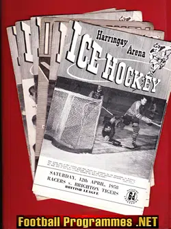 Pack of 28 Old Harringay Ice Hockey Team Programmes 1958