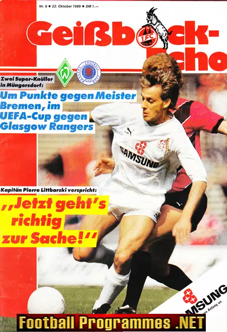 Werder Bremen v Glasgow Rangers 1988 – Germany