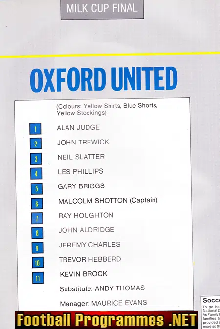 Oxford United v QPR 1986 - League Cup Final