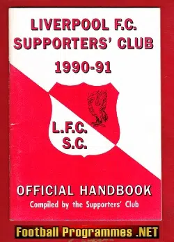 Liverpool Official Supporters Football Handbook 1990 1991