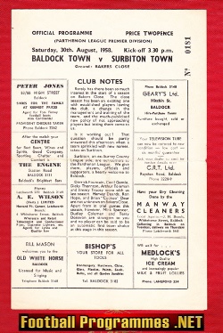 Baldock Town v Surbiton Town 1958 – Parthenon League