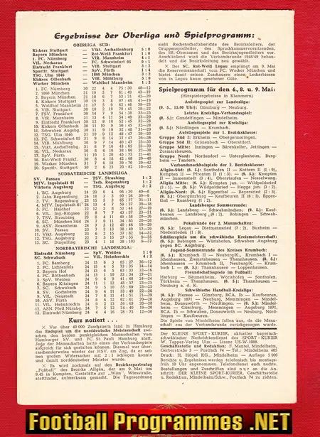 Germany Football Sport Magazine German Programme 1948 - 1