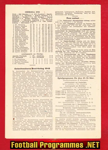 Germany Football Sport Magazine German Programme 1948 - 2