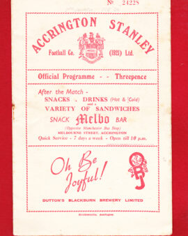 Accrington Stanley v Third Lanark 1954 – 1950s Football