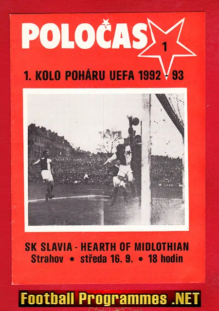 SK Slavia Prague v Heart Of Midlothian 1992 - Czech Republic