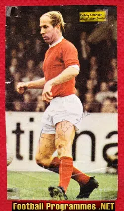 Manchester United Bobby Charlton Signed Autographed Picture 70s