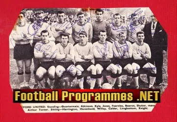 Oxford United Football Club Team Squad Multi Signed 1960s