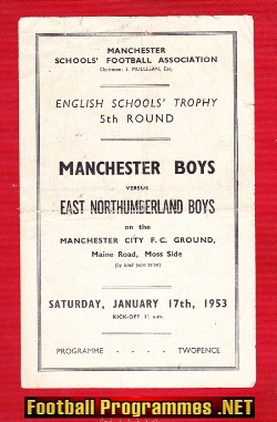 Manchester Boys v East Northumberland Boys 1953 – Bobby Charlton