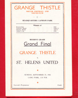 Grange Thistle v St Helens United 1966 – Youth Grand Final