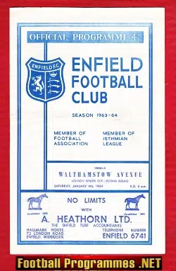 Enfield v Walthamstow Avenue 1964 – London Senior Cup