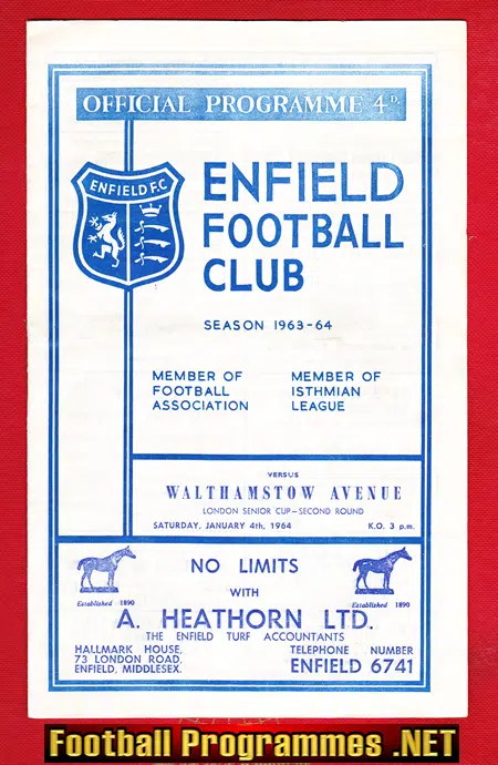 Enfield v Walthamstow Avenue 1964 – London Senior Cup