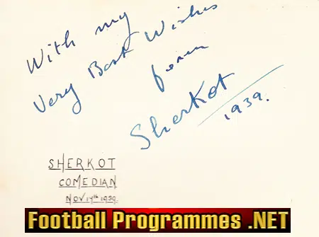 Sherkot - Comedian Goalkeeper - 1939 - Signed Caricature