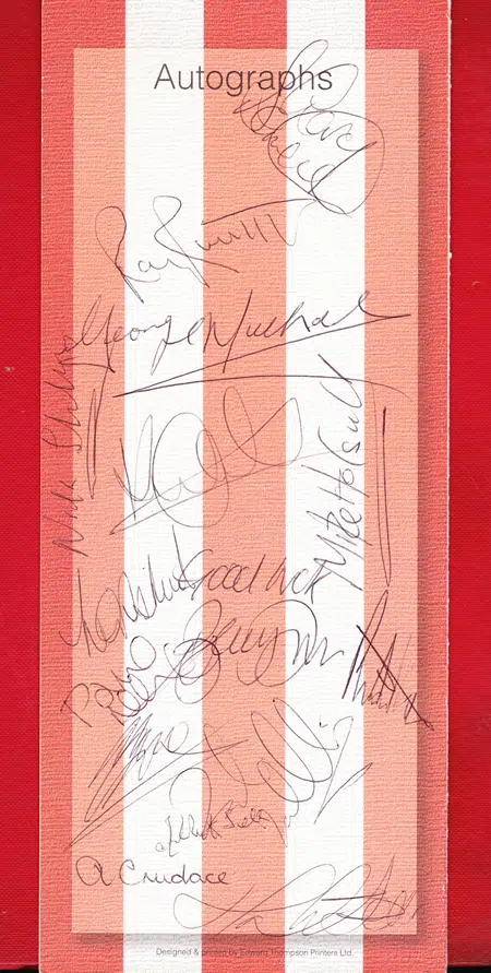 Sunderland Former Players Annual Dinner 2006 - Multi Signed