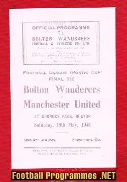 Bolton Wanderers v Manchester United 1945 – North Cup Final