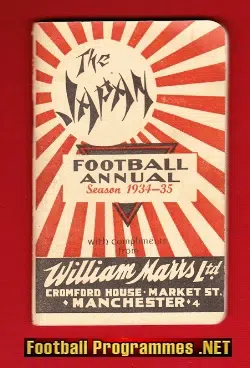 Japan Football Annual - William Morris  Manchester 1934 - 1935