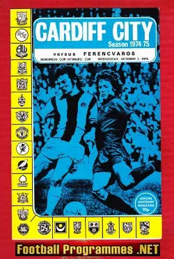 Cardiff City v Ferencvaros 1974 – ECWC