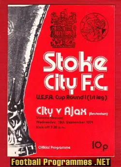 Stoke City v Ajax 1974 – UEFA Cup at Victoria Ground
