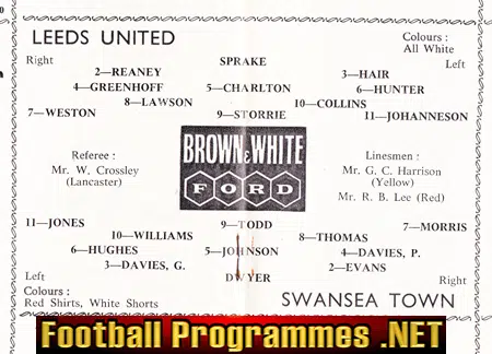 Leeds United v Swansea Town 1963