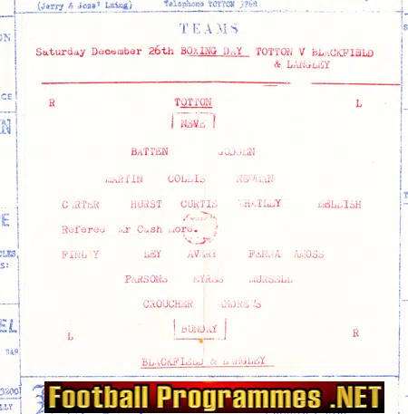 Totton v Blackfield Langley 1950s