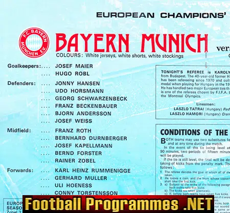 Bayern Munich v St Etienne 1976 - European Cup Final Glasgow