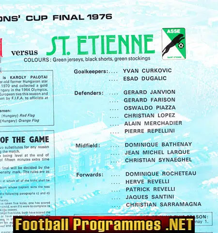 Bayern Munich v St Etienne 1976 - European Cup Final Glasgow