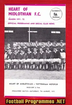 Heart Of Midlothian v Tottenham 1971 - Friendly Match