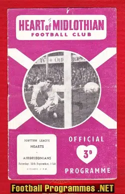 Heart Of Midlothian v Airdrieonians Airdrie 1958 - to clear