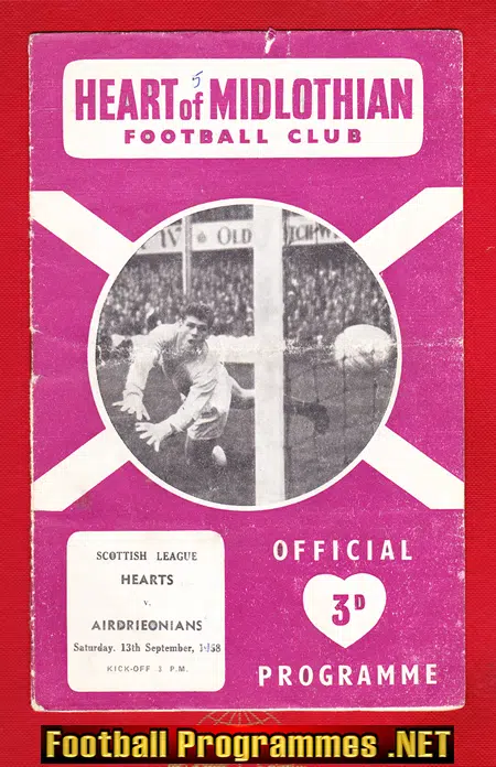 Heart Of Midlothian v Airdrieonians Airdrie 1958 – to clear
